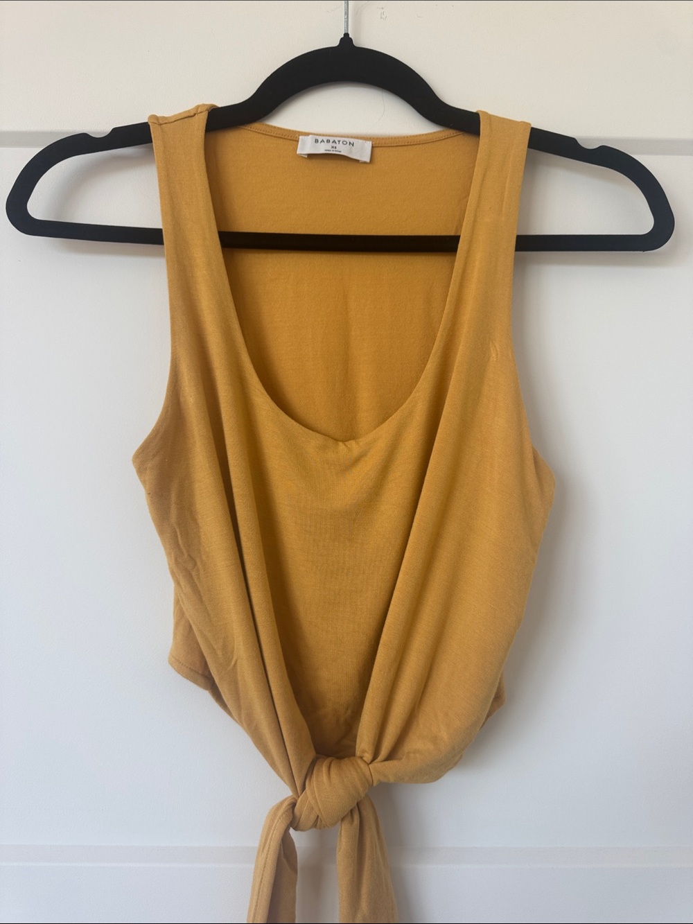 Babaton Mustard Tie-Front Tank